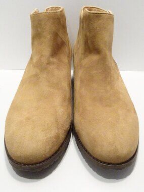 Samuel Hubbard 9.5W "Valencia" Ankle Boot Tan Suede Leather Side Zip